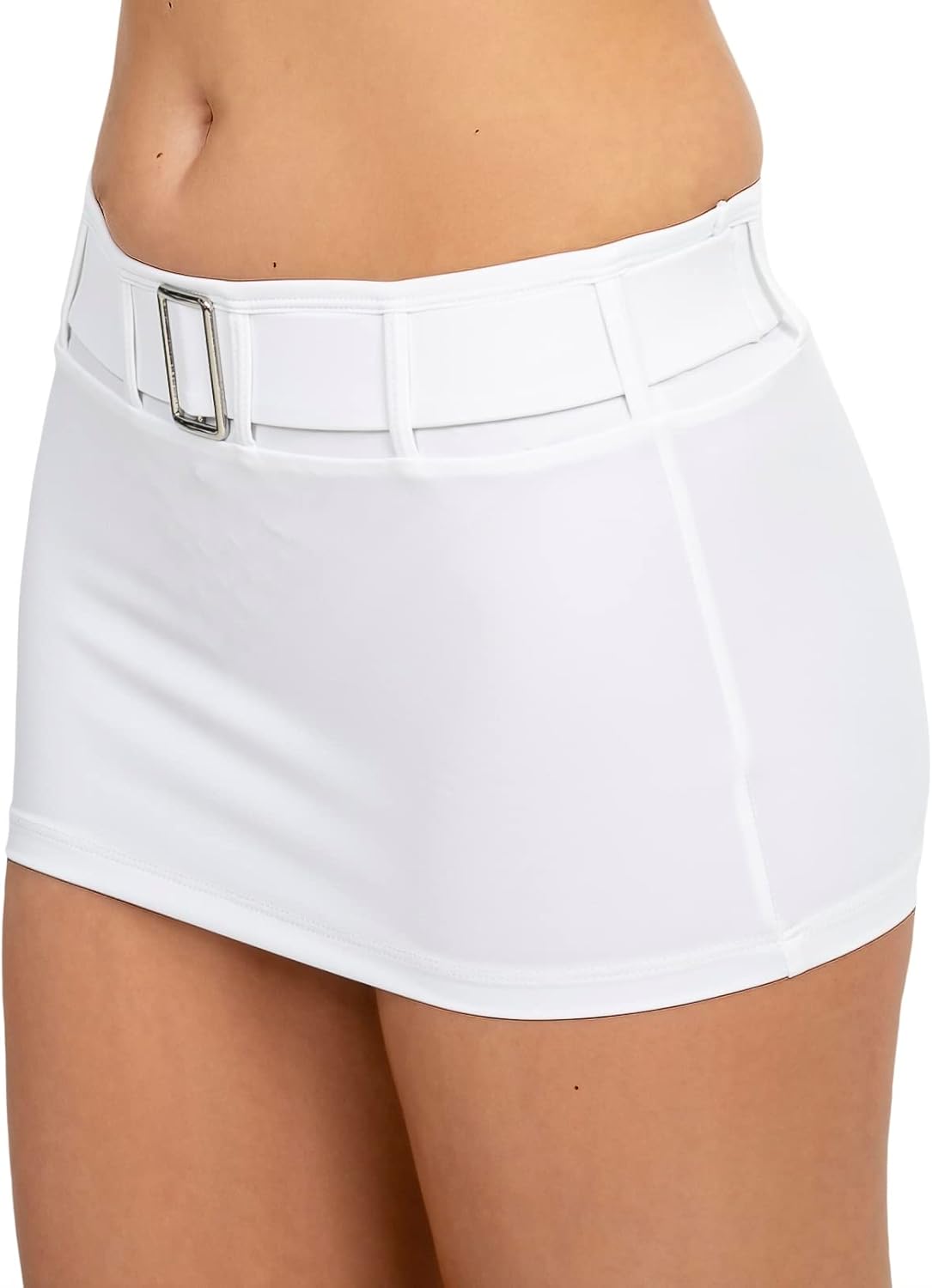Pinup Doll Flirtatious Low Rise and Belted Mini Skirt