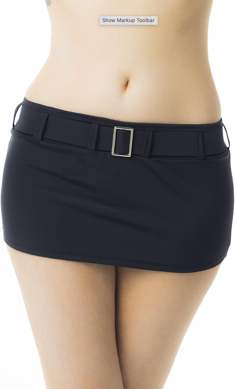 Pinup Doll Flirtatious Low Rise and Belted Mini Skirt