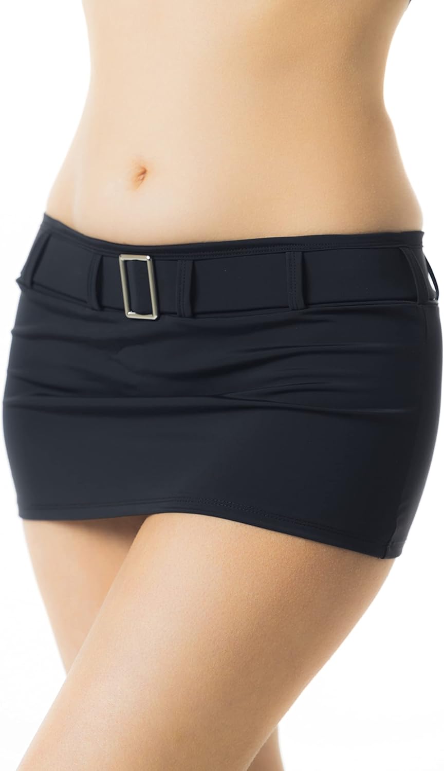 Pinup Doll Flirtatious Low Rise and Belted Mini Skirt