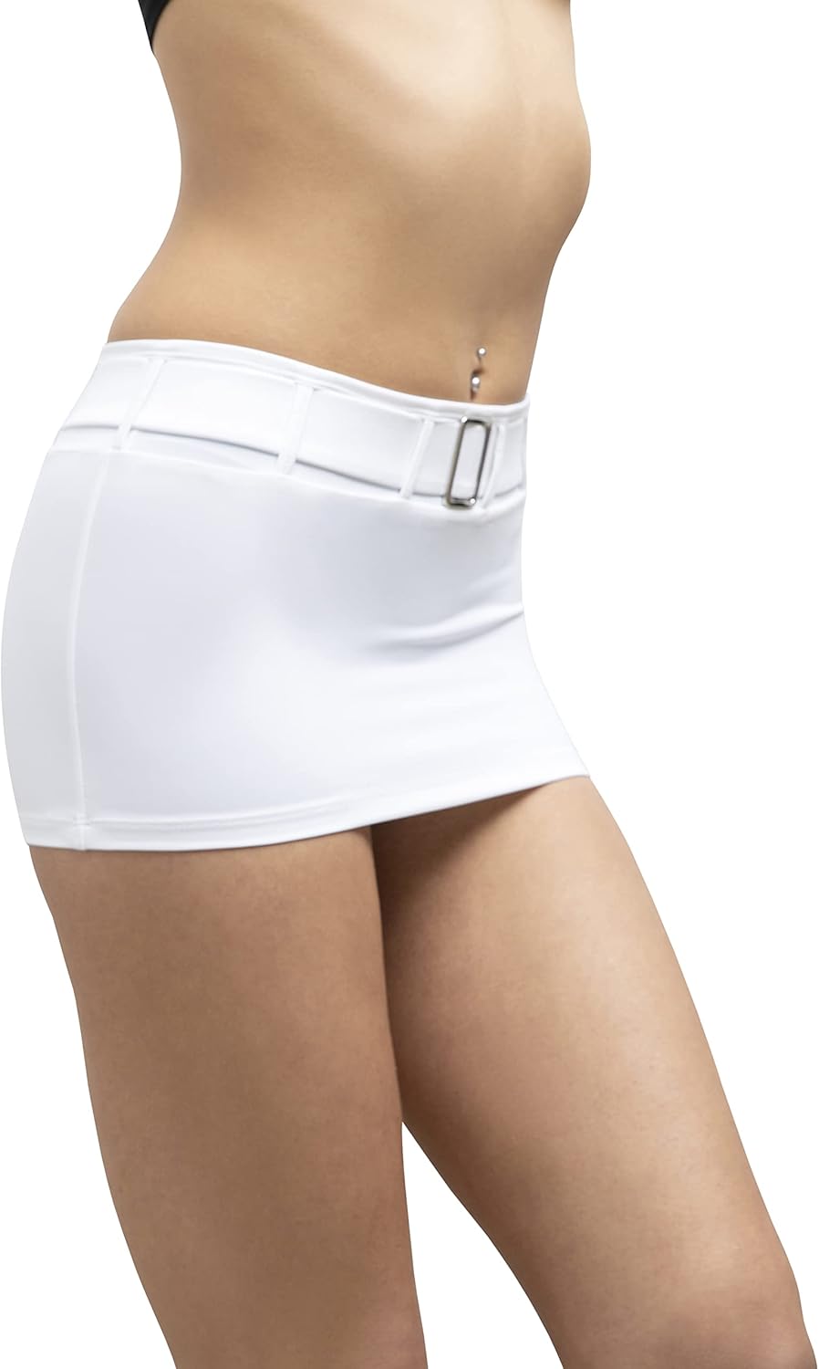 Pinup Doll Flirtatious Low Rise and Belted Mini Skirt