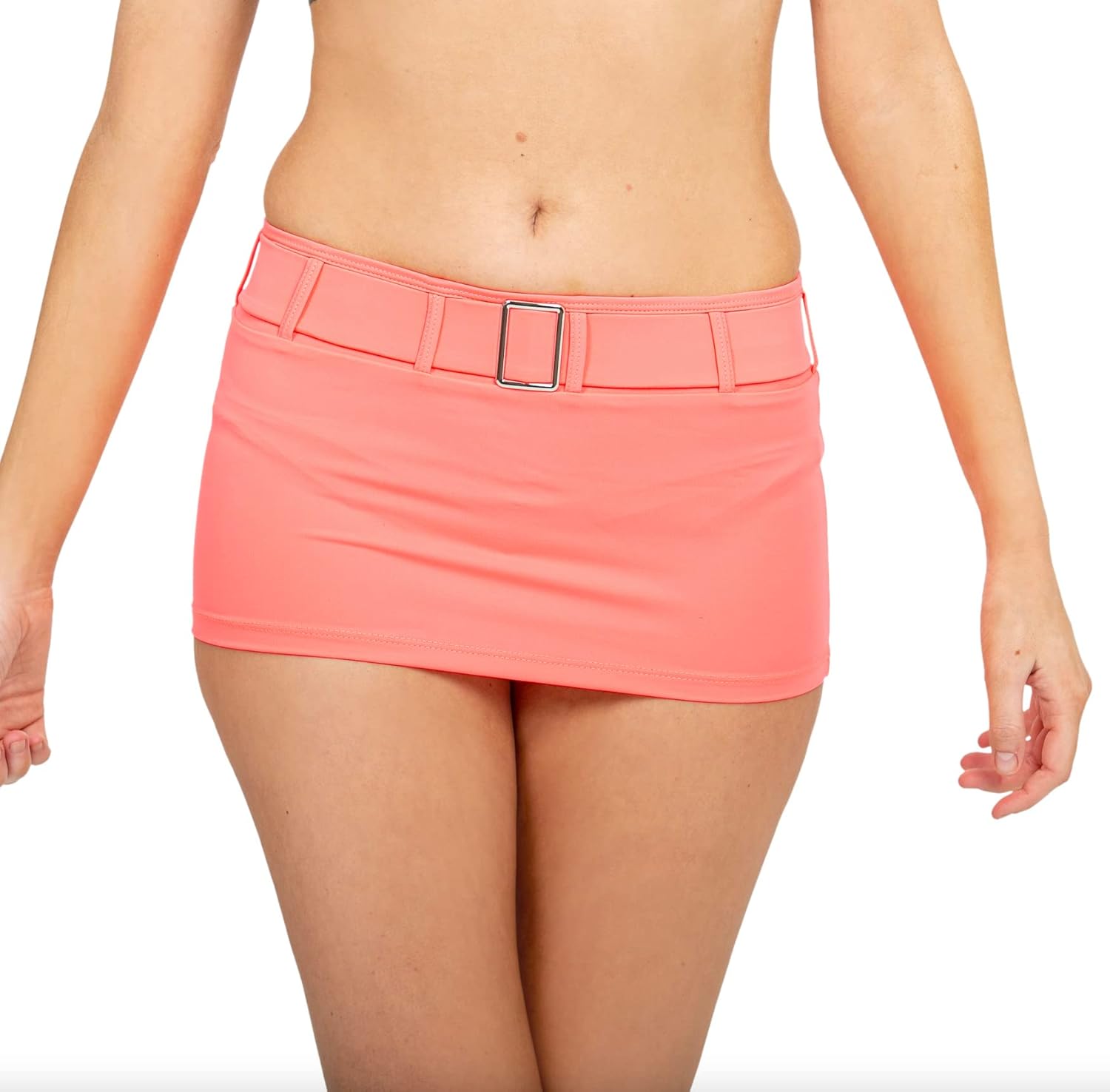 Pinup Doll Flirtatious Low Rise and Belted Mini Skirt