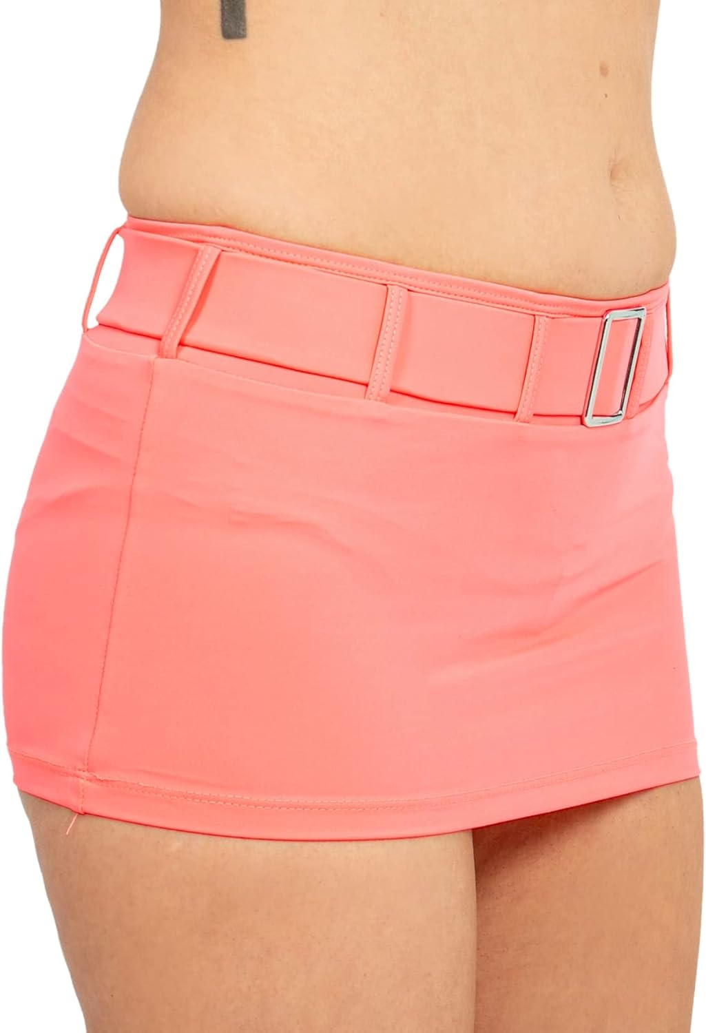Pinup Doll Flirtatious Low Rise and Belted Mini Skirt