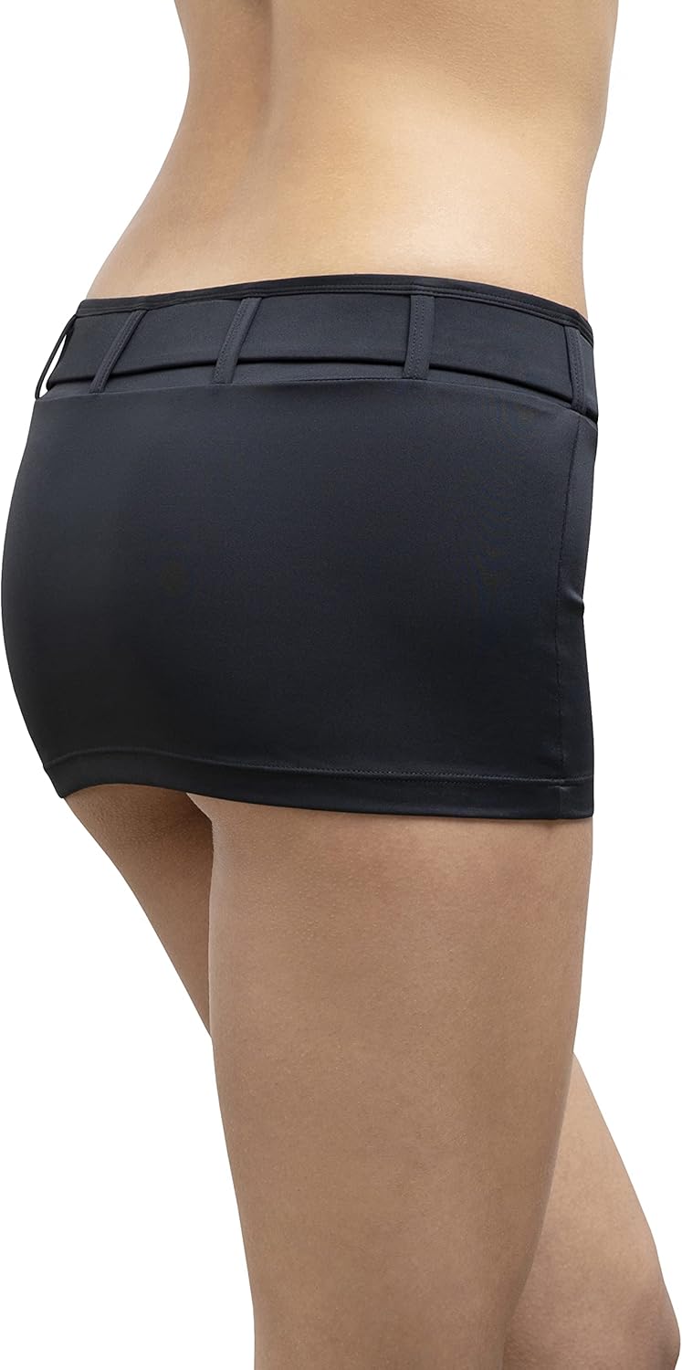 Pinup Doll Flirtatious Low Rise and Belted Mini Skirt