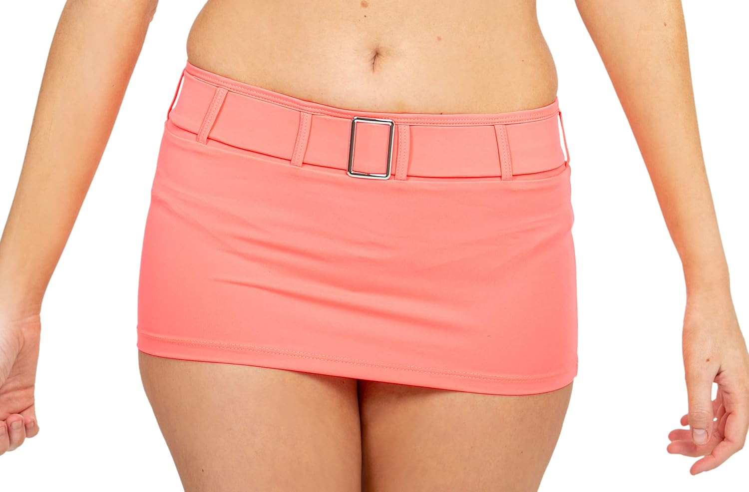 Pinup Doll Flirtatious Low Rise and Belted Mini Skirt