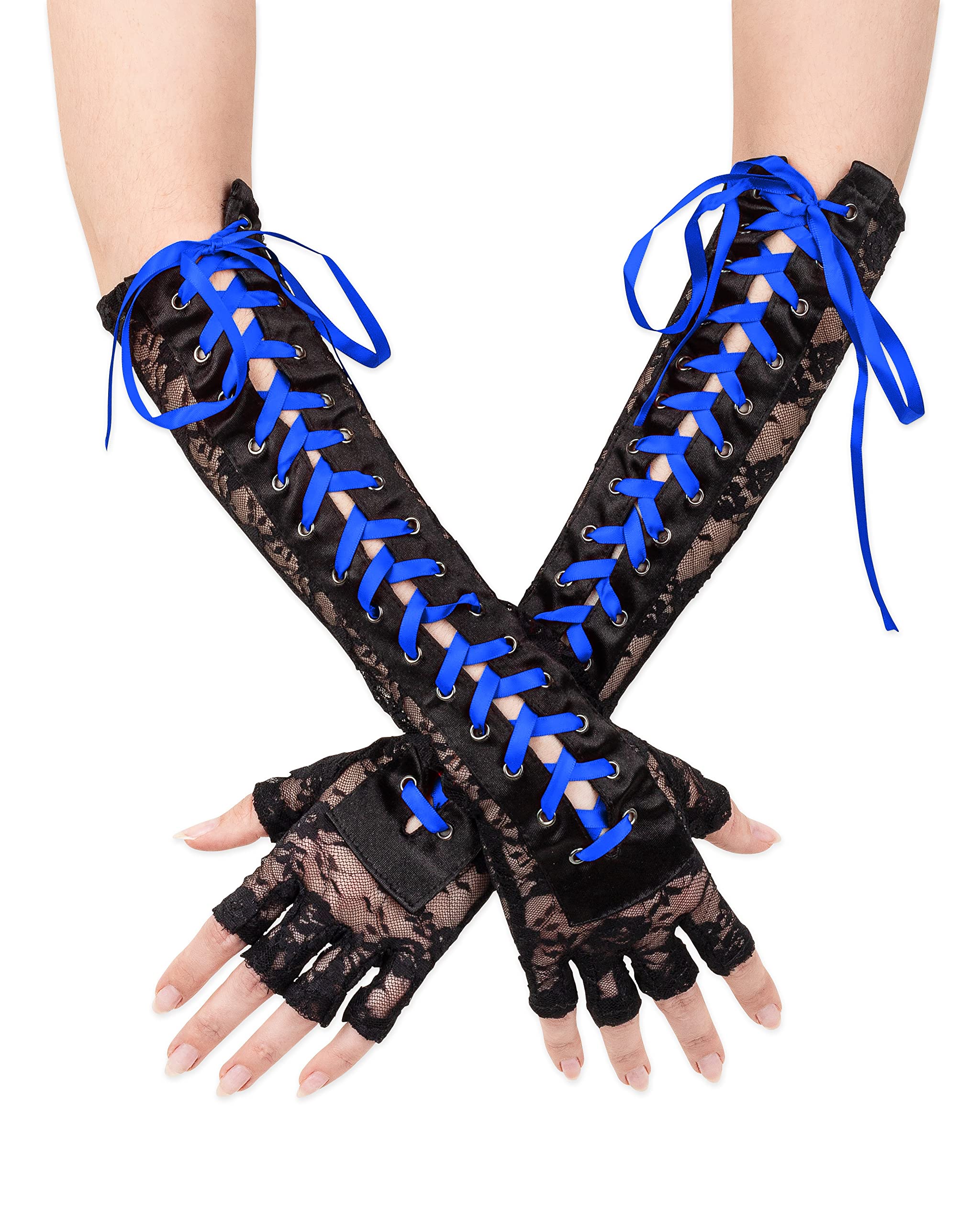 Fingerless, Lace Up Gloves