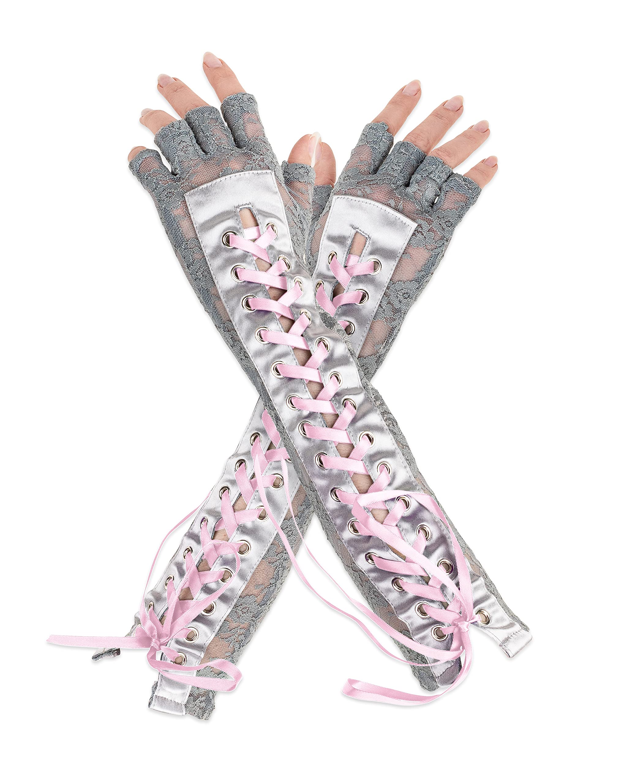 Grey with pink ribbon