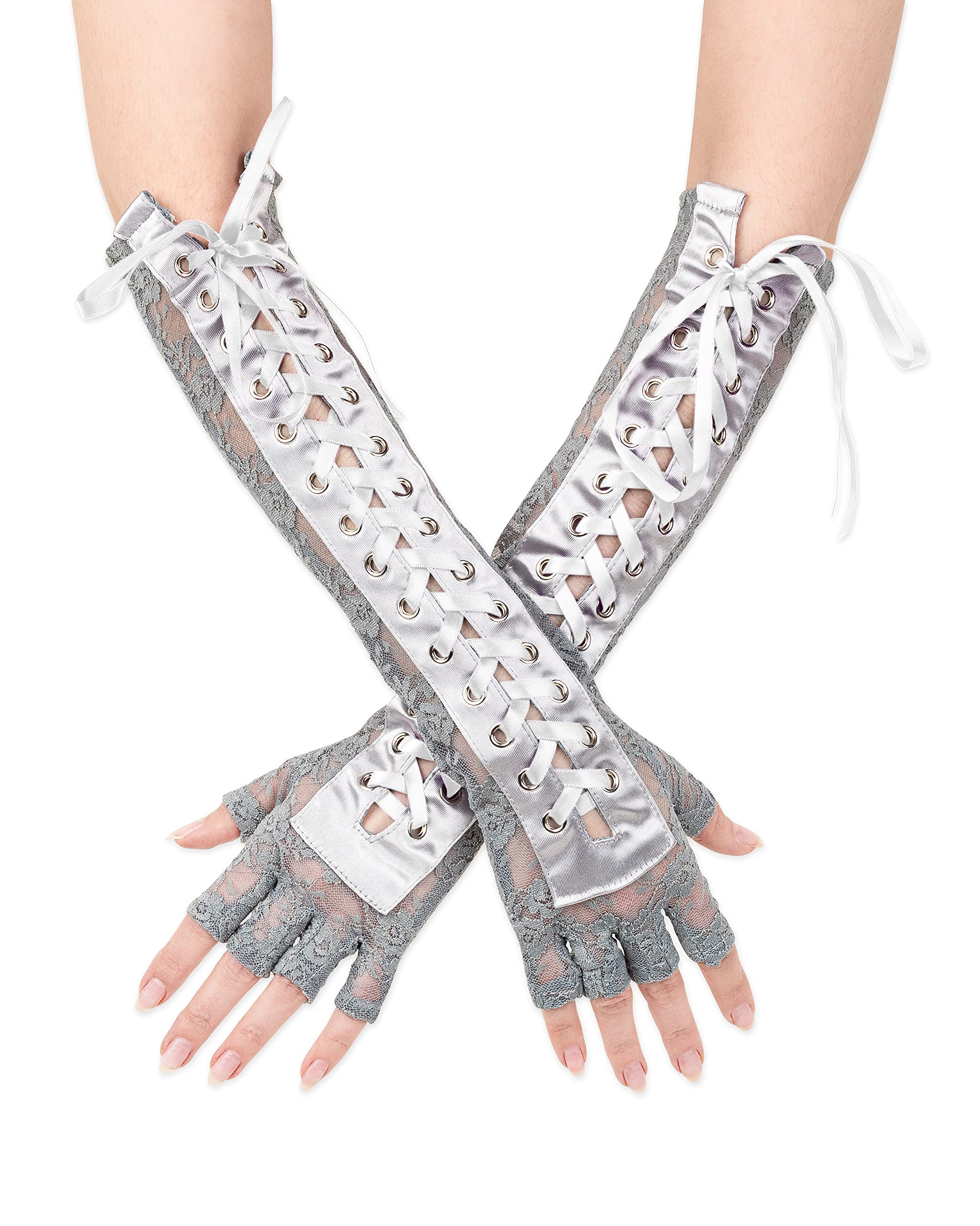 Fingerless, Lace Up Gloves