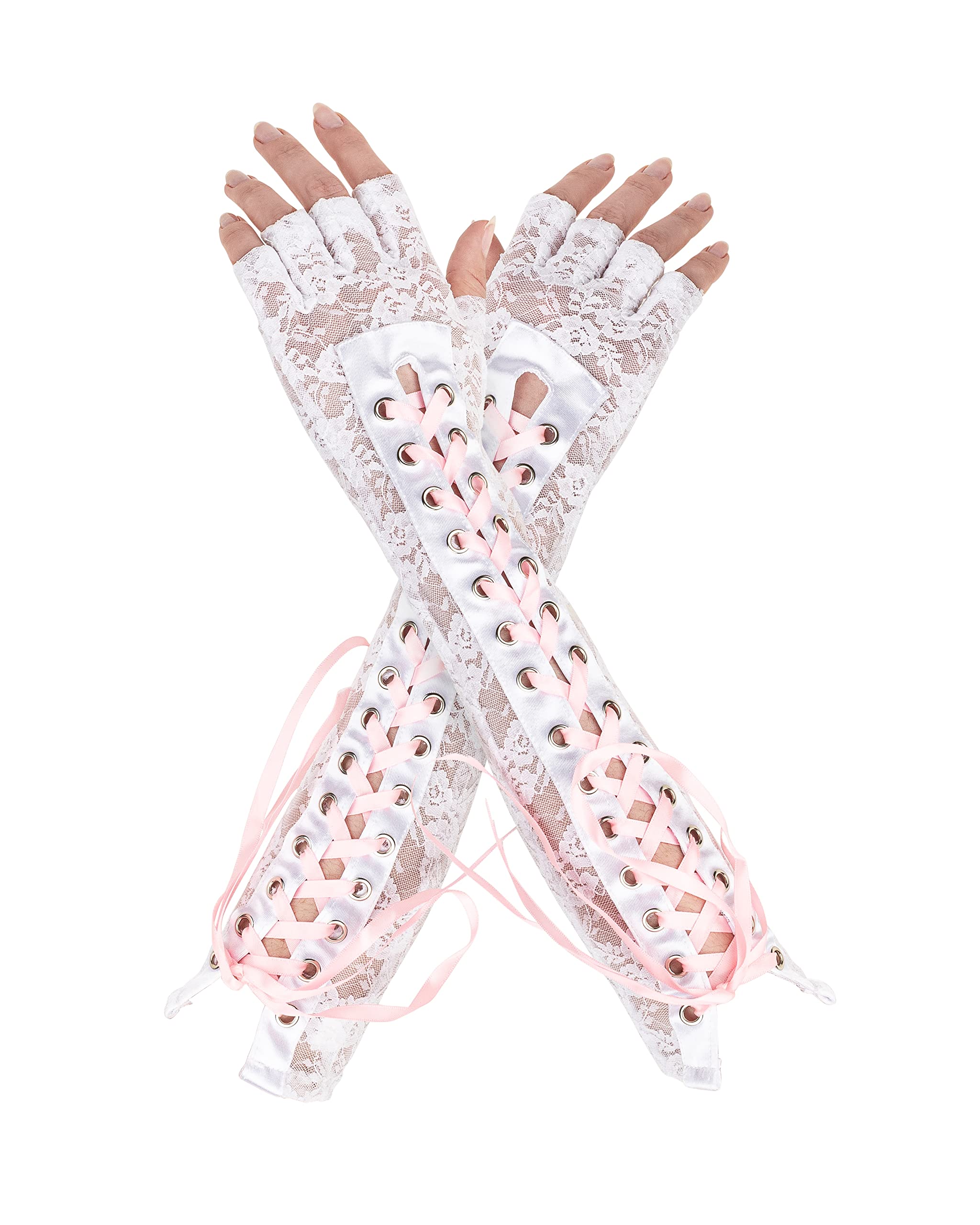 Fingerless, Lace Up Gloves