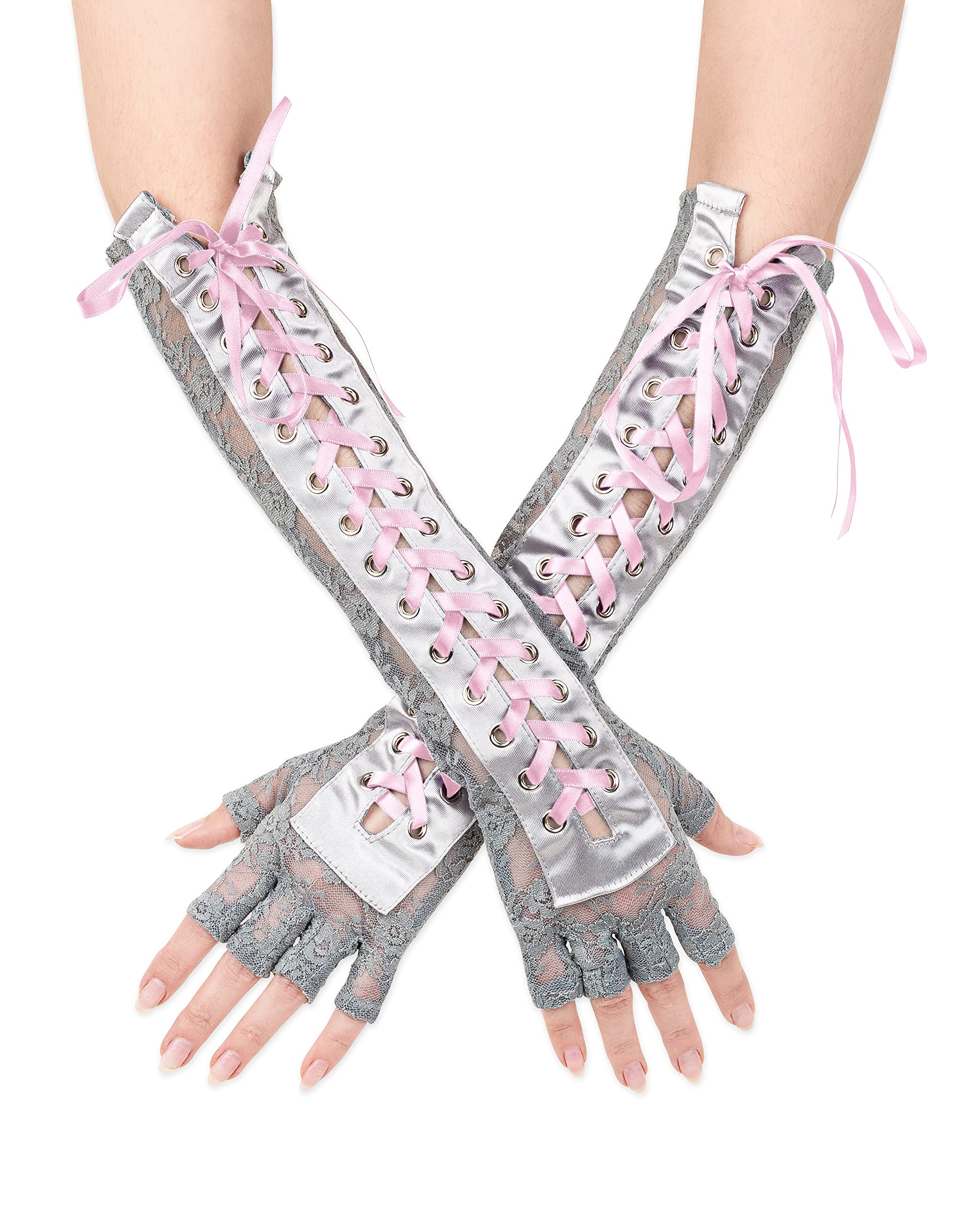 Fingerless, Lace Up Gloves