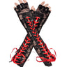 Black with red ribbon