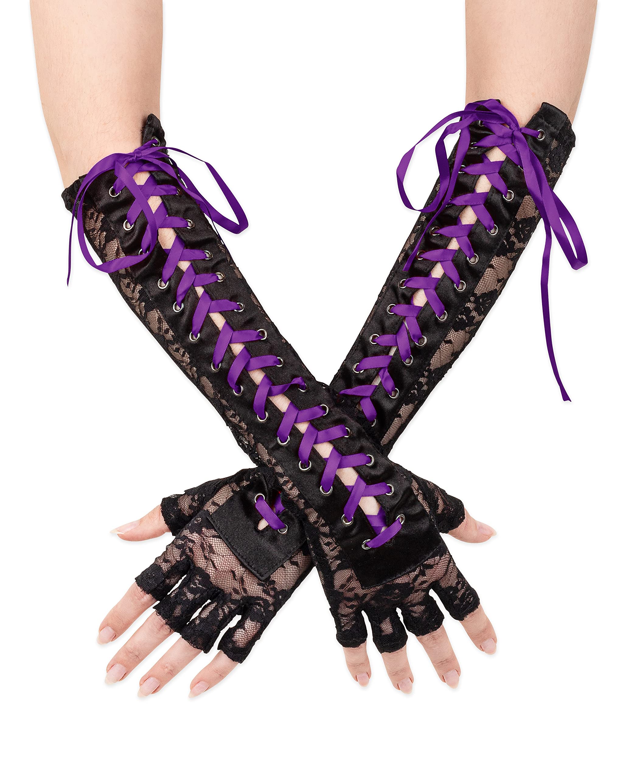 Fingerless, Lace Up Gloves