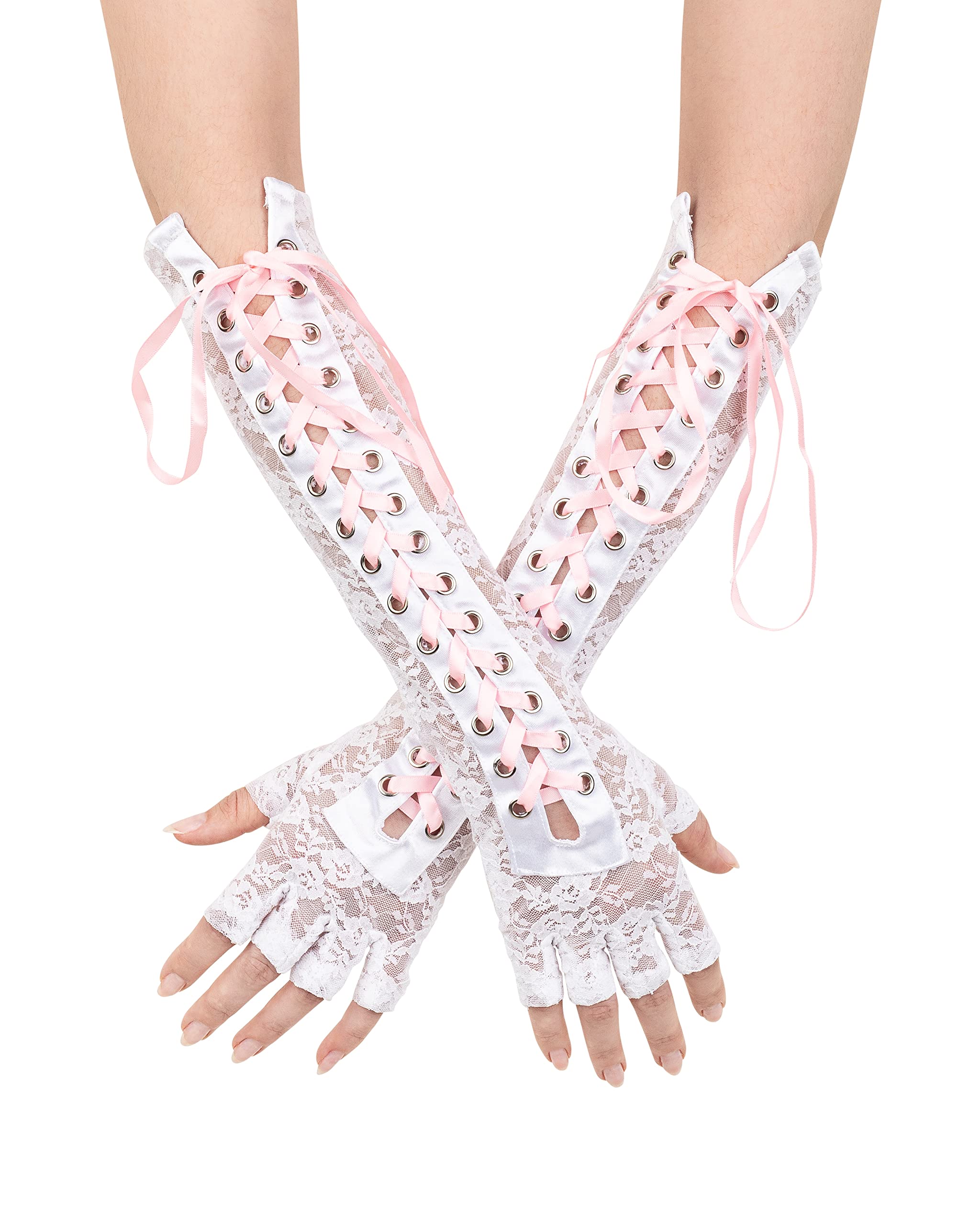 Fingerless, Lace Up Gloves