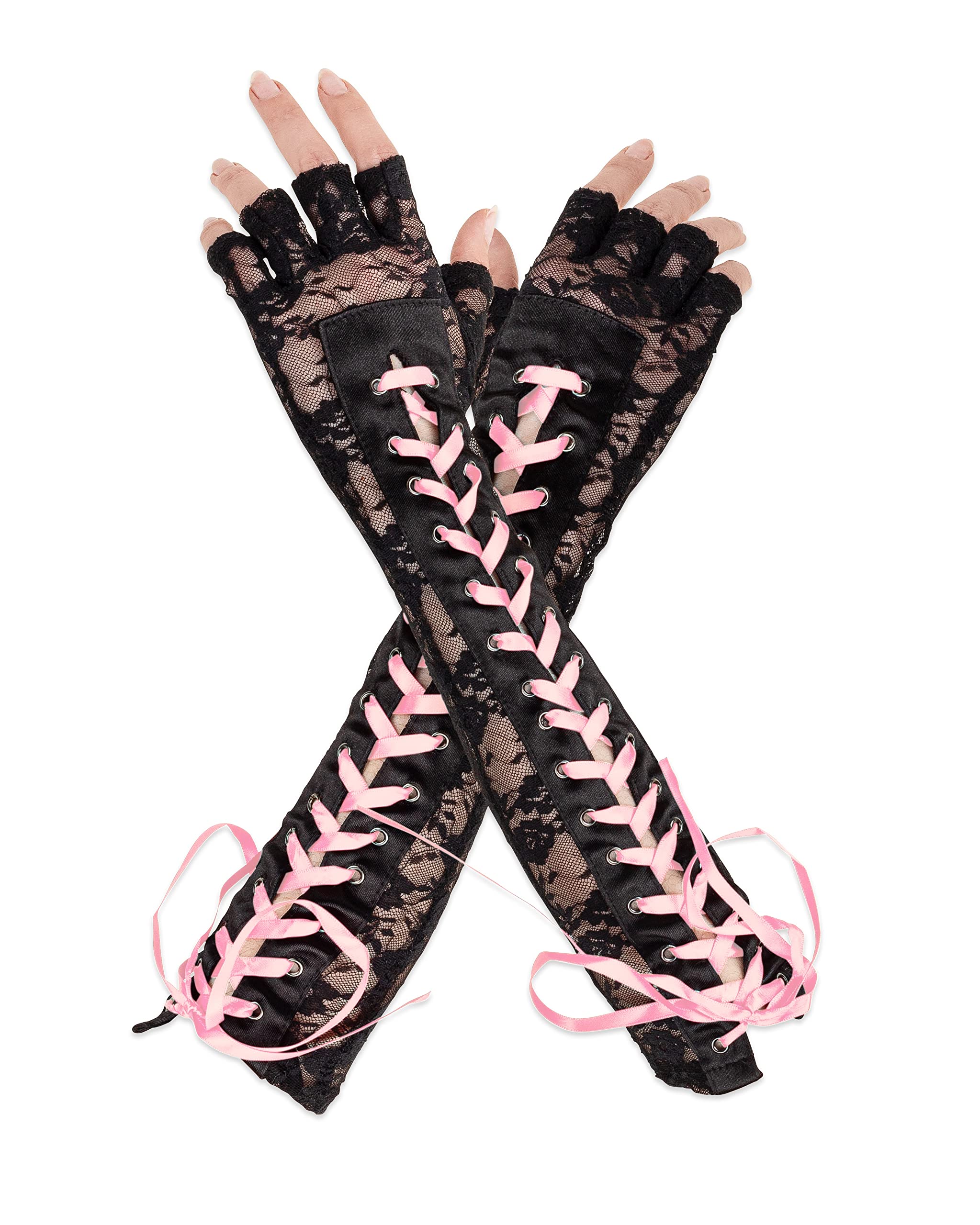 Fingerless, Lace Up Gloves