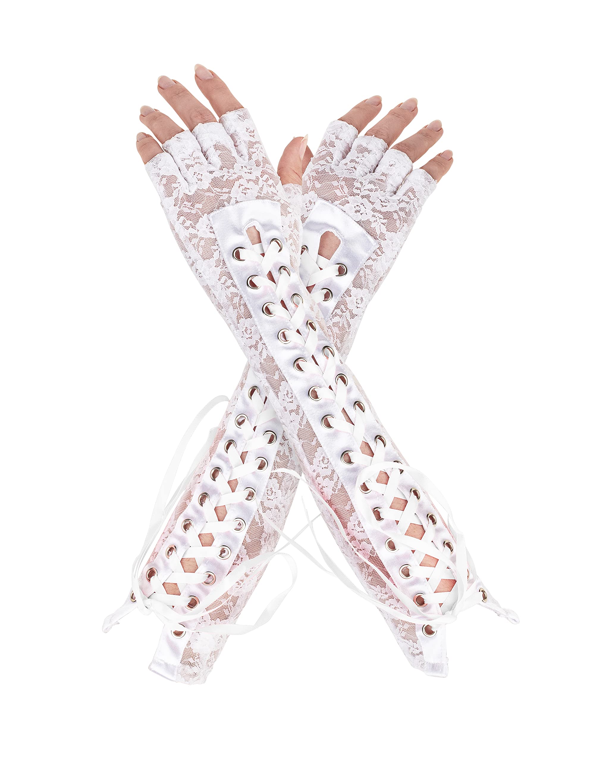 Fingerless, Lace Up Gloves