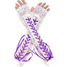 White with purple ribbon