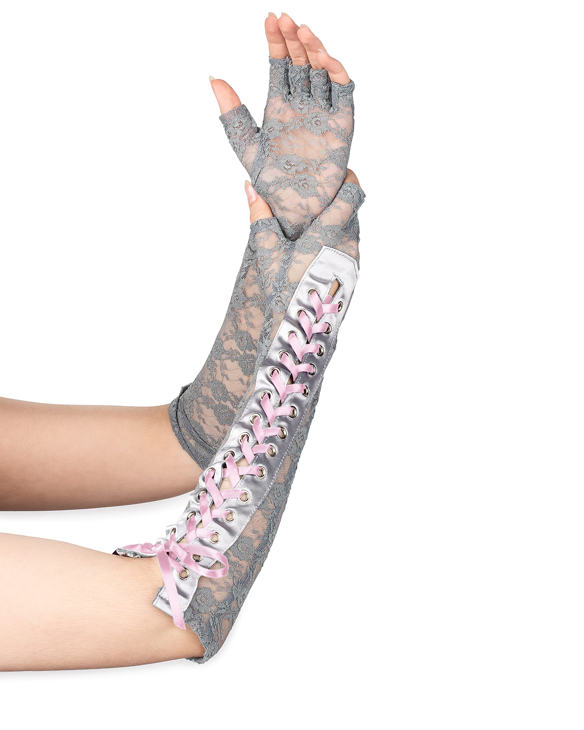 Fingerless, Lace Up Gloves