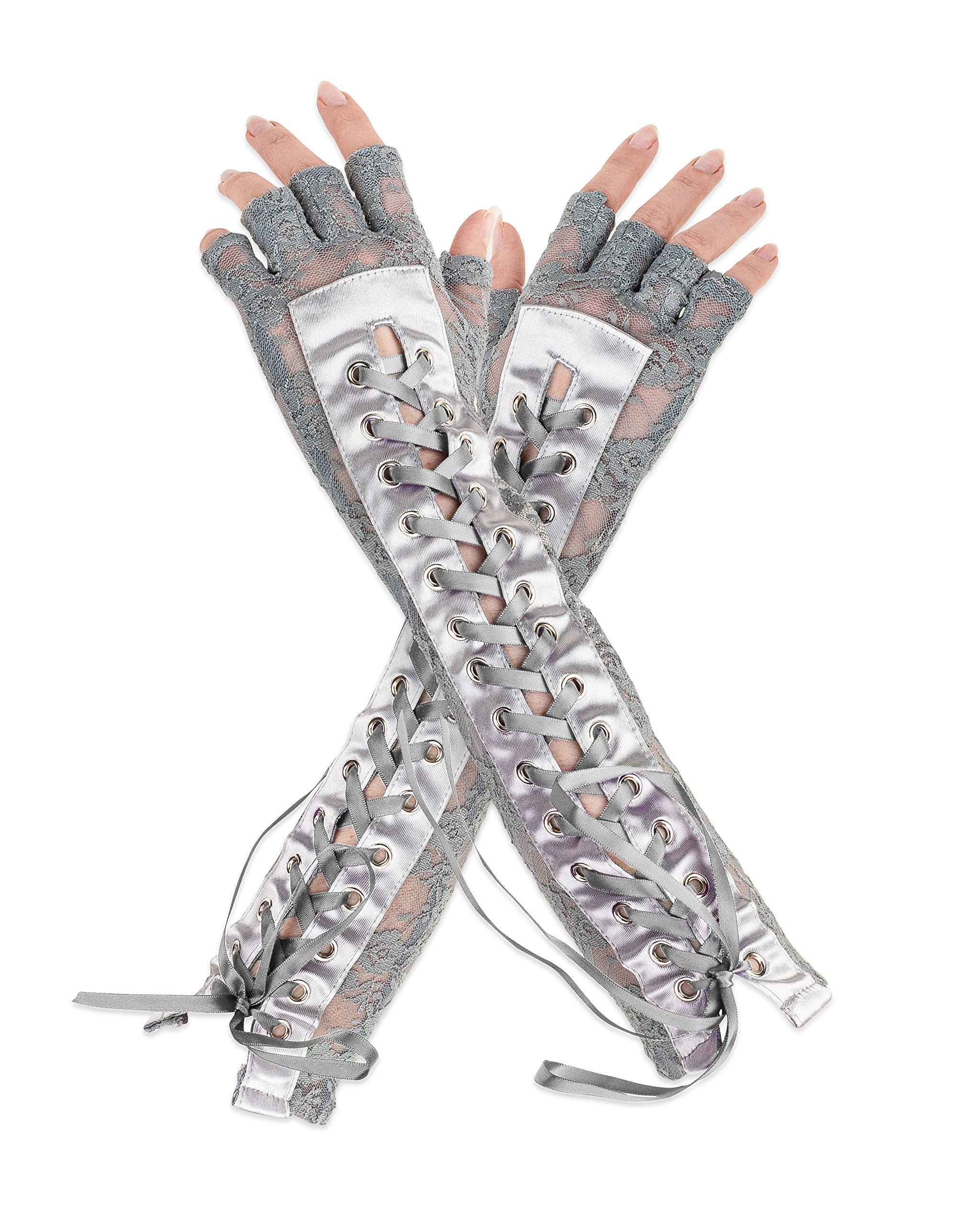 Fingerless, Lace Up Gloves