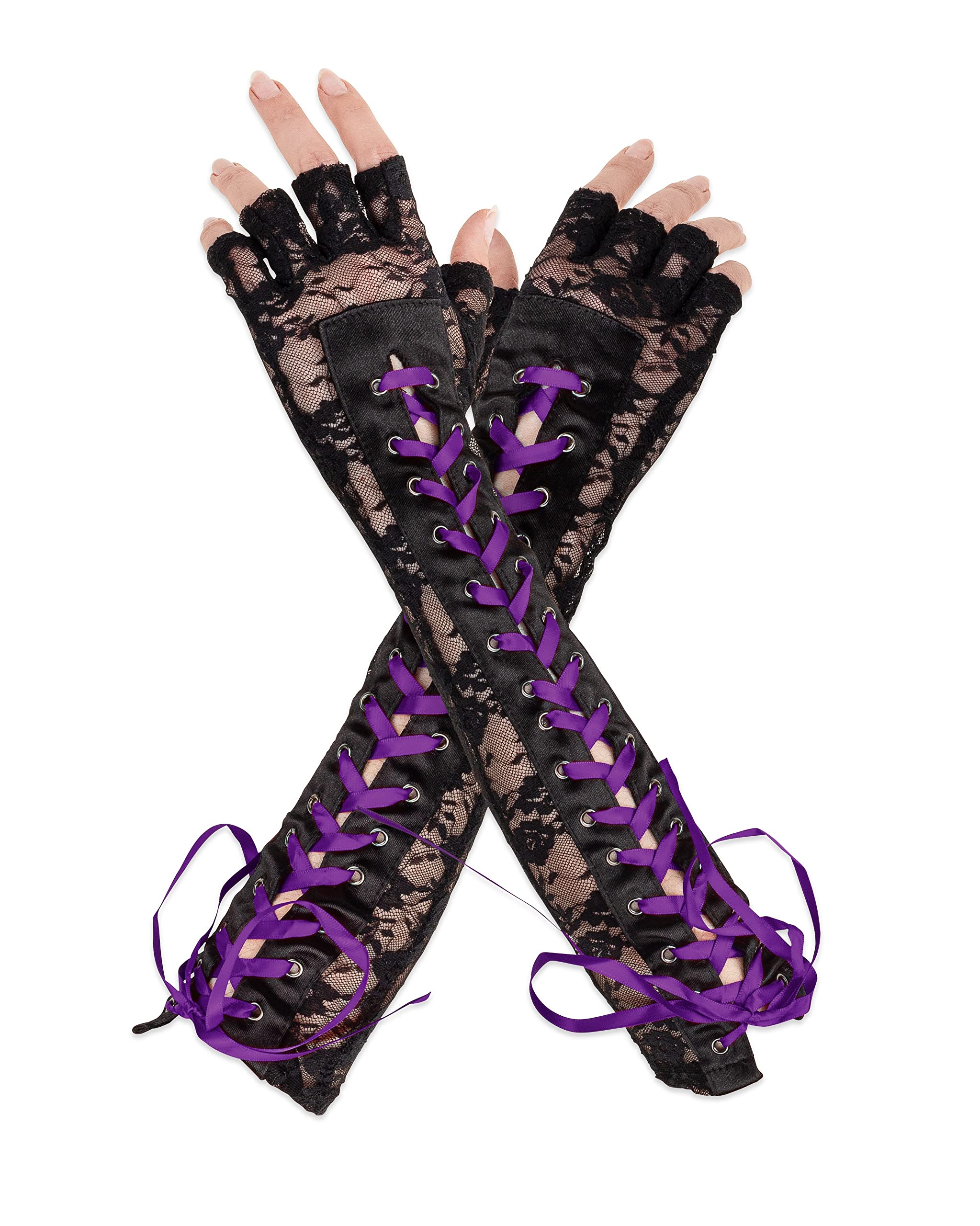 Black with purple ribbon