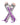 Grey with purple ribbon