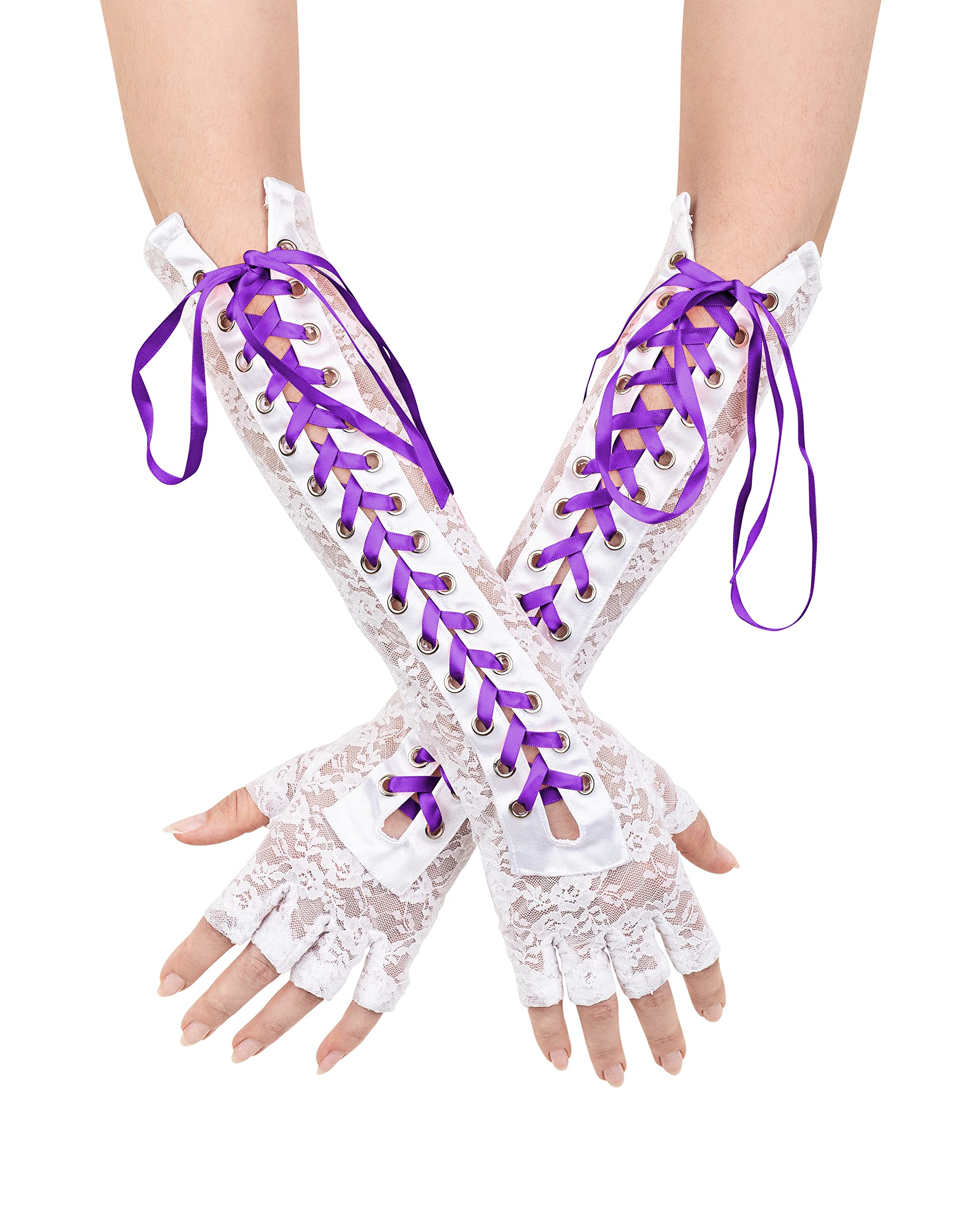 Fingerless, Lace Up Gloves