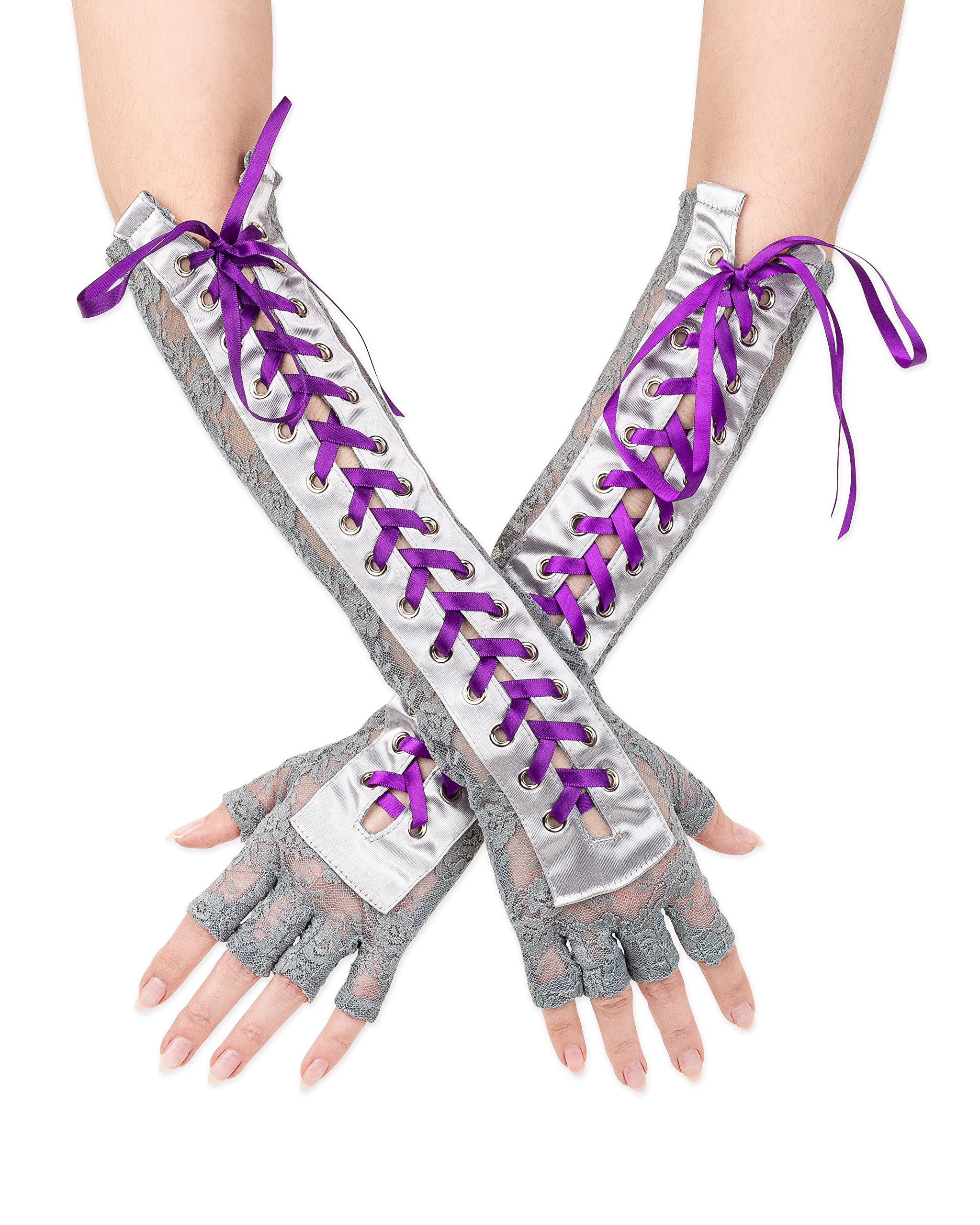 Fingerless, Lace Up Gloves