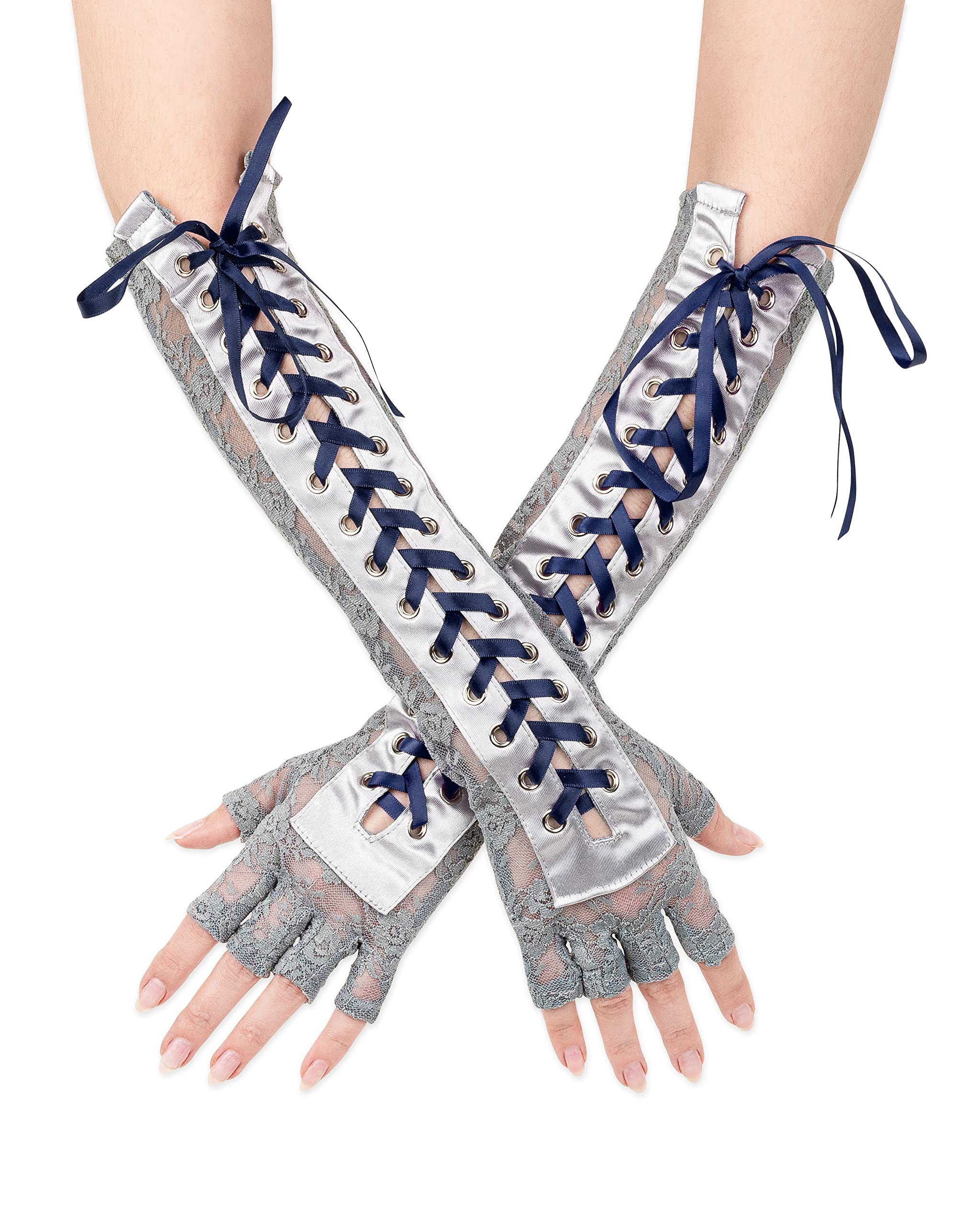 Fingerless, Lace Up Gloves