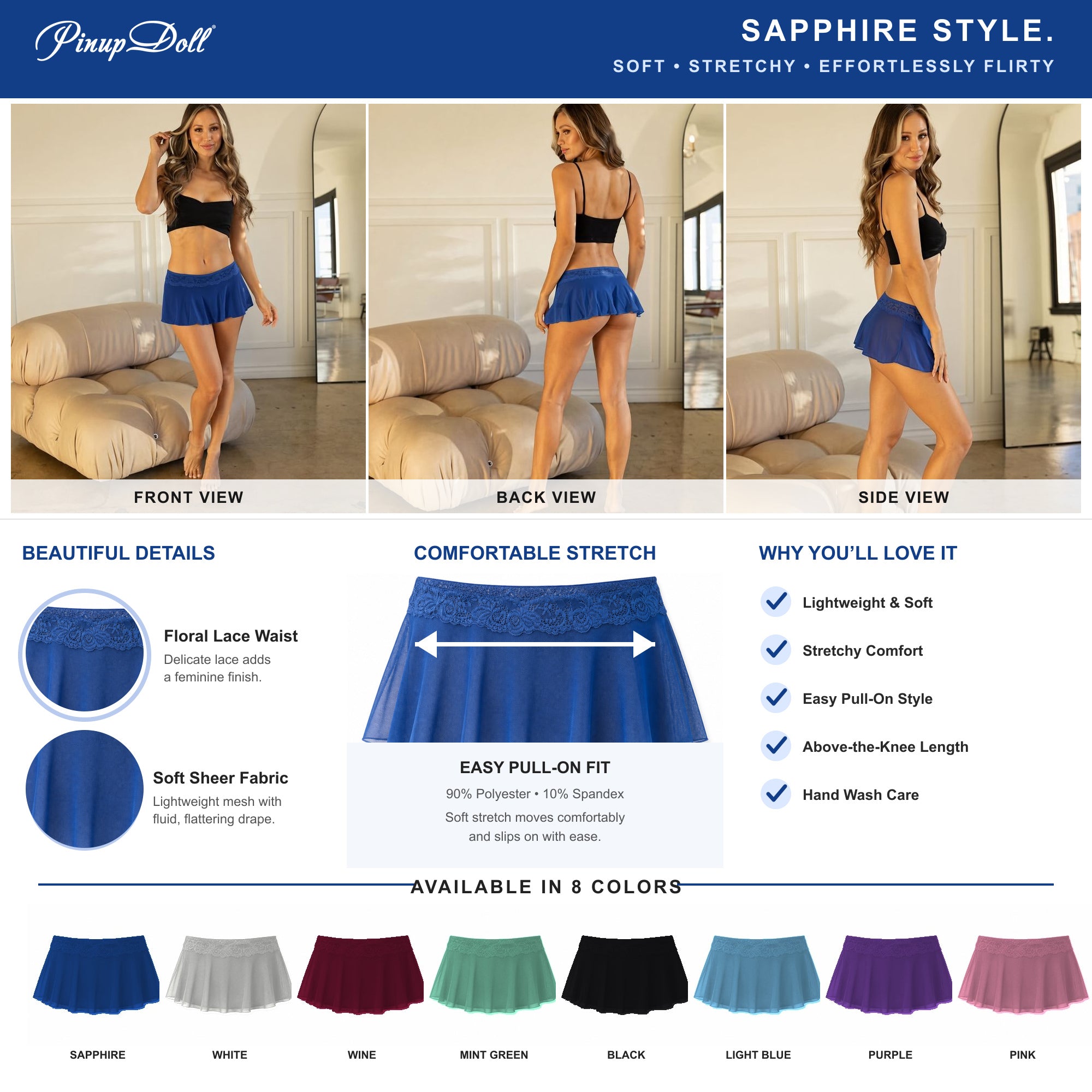 Sexy Lingerie Skirt for Women, Naughty Sheer Outfit Accessory